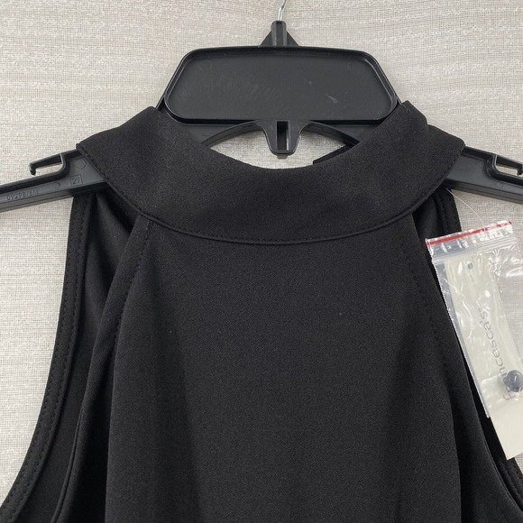 NWT Mi Ami Jumpsuit XXS Wide Leg‎ Black Army Green Cheetah High Neck Paper Bag - Picture 6 of 16